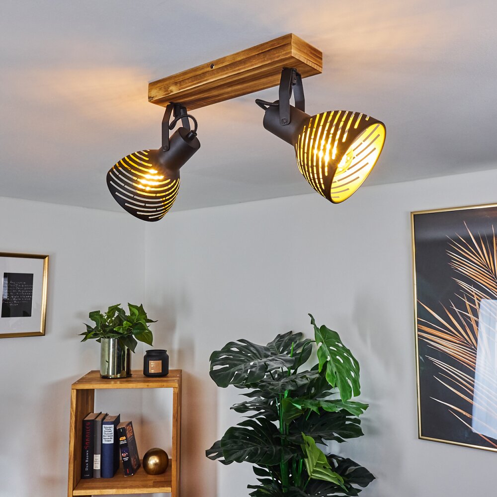 Racolo Deckenleuchte Holz dunkel, 2-flammig main product photo