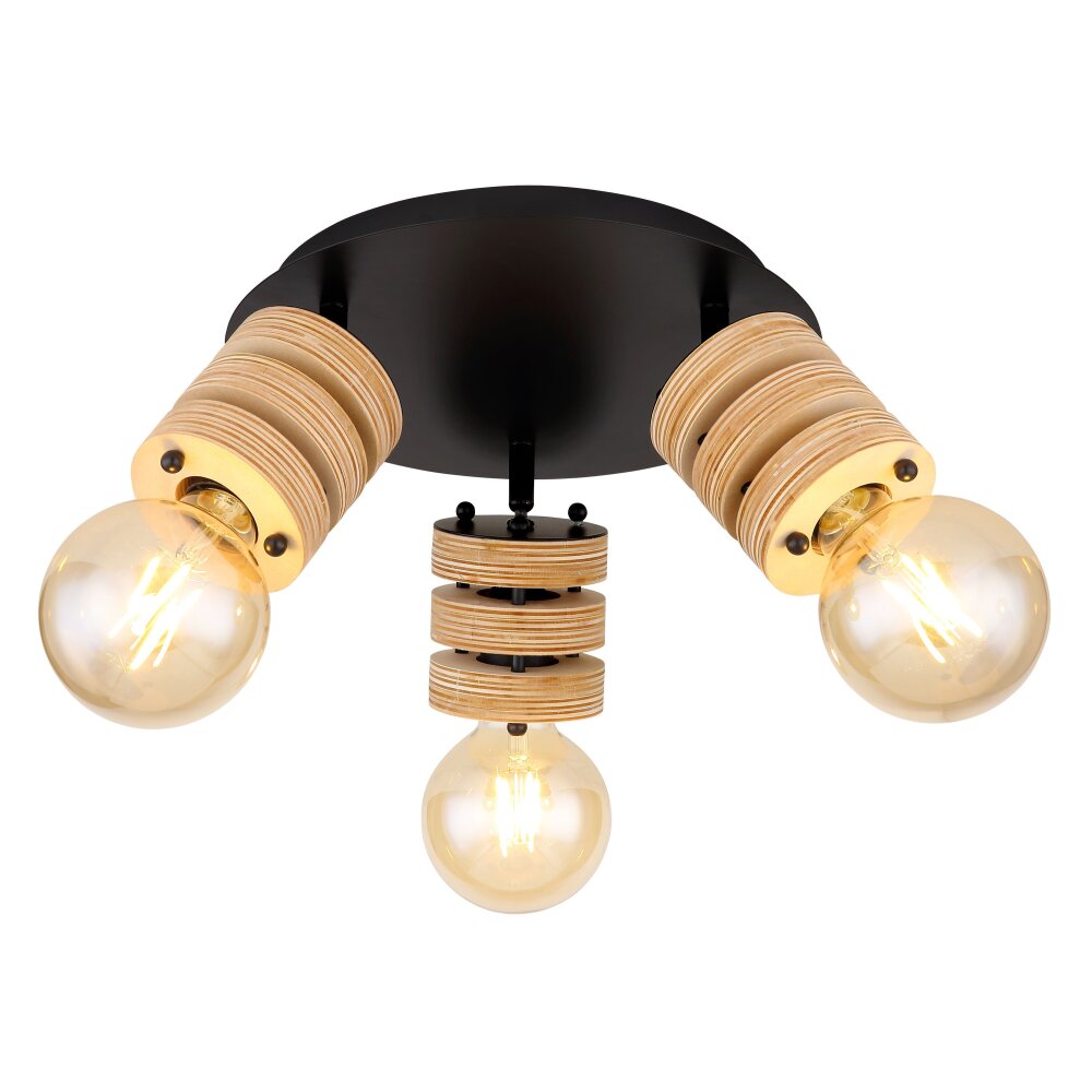 Globo ANGELINE Deckenleuchte Schwarz, 3-flammig main product photo