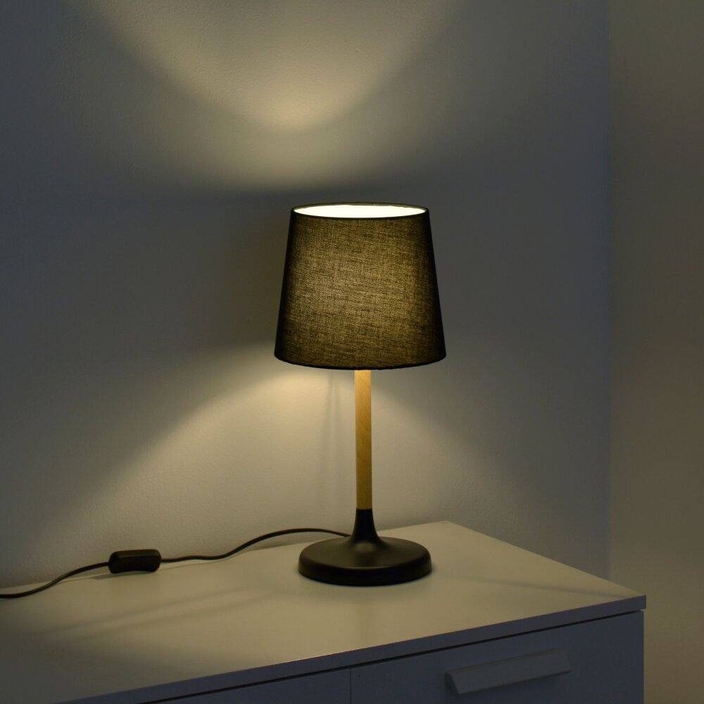 Leuchten Direkt NIMA Tischleuchte Naturfarben, Schwarz, 1-flammig main product photo