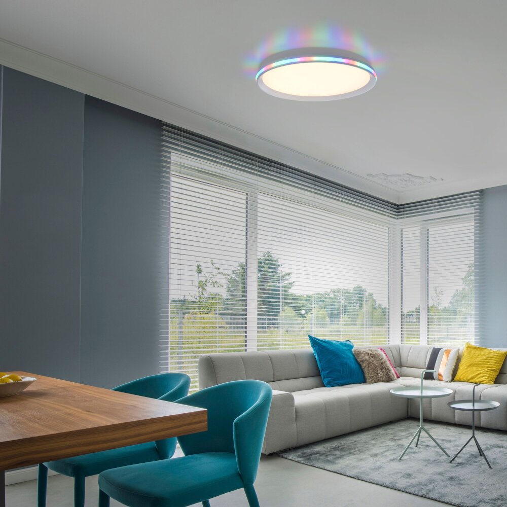 Leuchten Direkt GALACTICA Deckenleuchte LED Weiß, 1-flammig, Fernbedienung, Farbwechsler main product photo