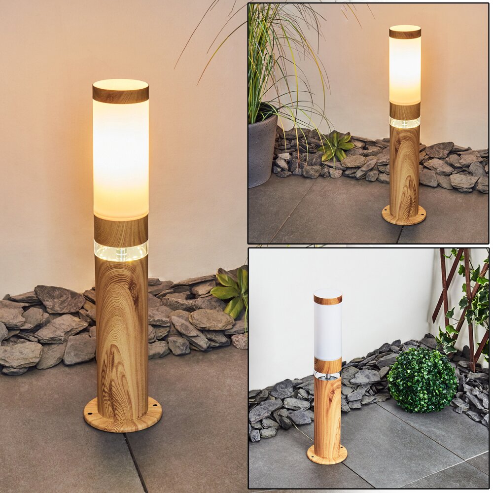 Tise Wegeleuchte Braun, Holzoptik, 2-flammig main product photo