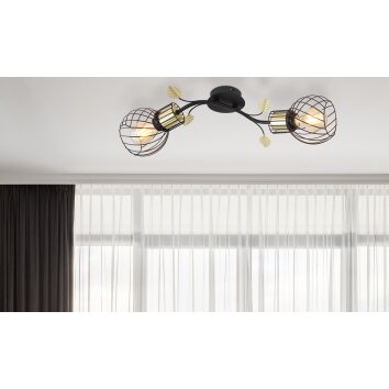 Globo LALLY Wandleuchte Messing, Schwarz, 2-flammig Globo LALLY Wandleuchte Messing, Schwarz, 2-flammig