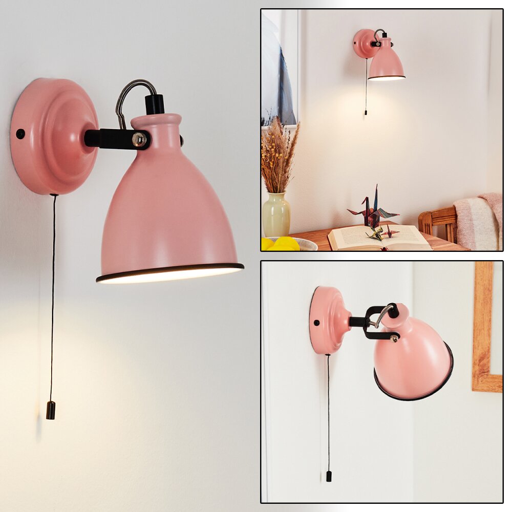 Selki Wandleuchte Pink, Schwarz, 1-flammig main product photo