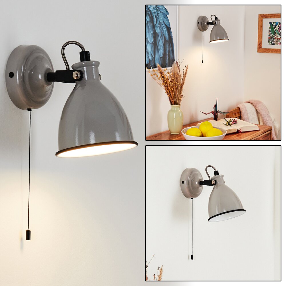 Selki Wandleuchte Grau, Schwarz, 1-flammig main product photo