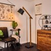 Tatodere Bogenstehlampe Holz dunkel, Schwarz, 1-flammig