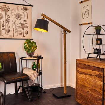 Tatodere Bogenstehlampe Holz dunkel, Schwarz, 1-flammig