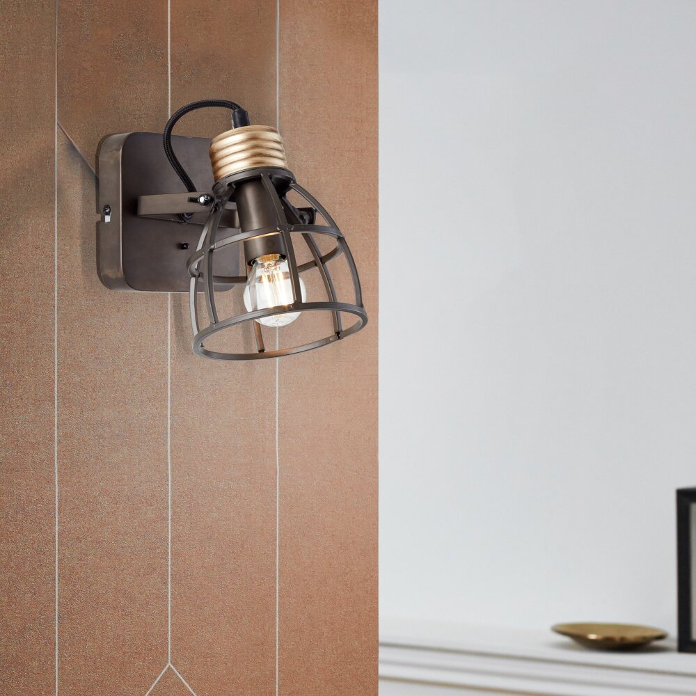 Brilliant Leuchten Reece Wandleuchte Schwarz, 1-flammig main product photo