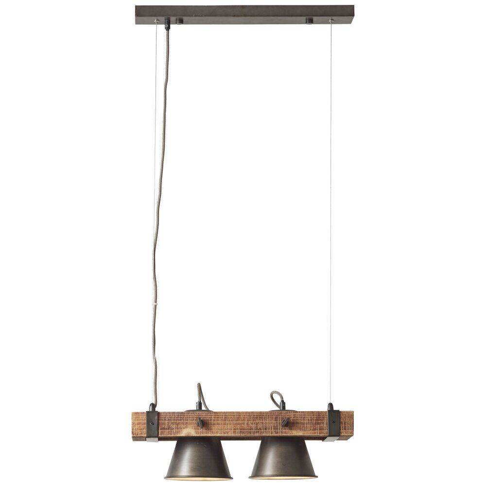 Brilliant Leuchten Decca Pendelleuchte Holz dunkel, Schwarz, 2-flammig main product photo