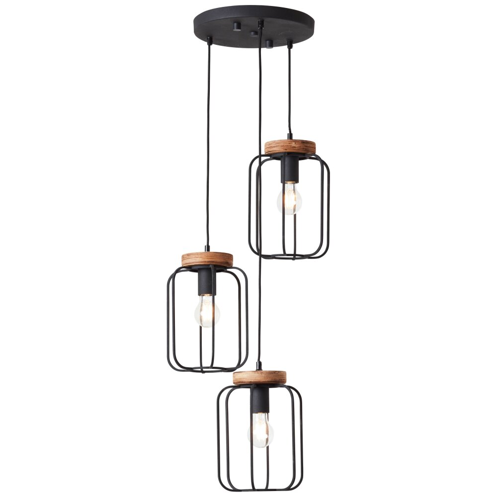 Brilliant Leuchten Tosh Pendelleuchte Schwarz, 3-flammig main product photo