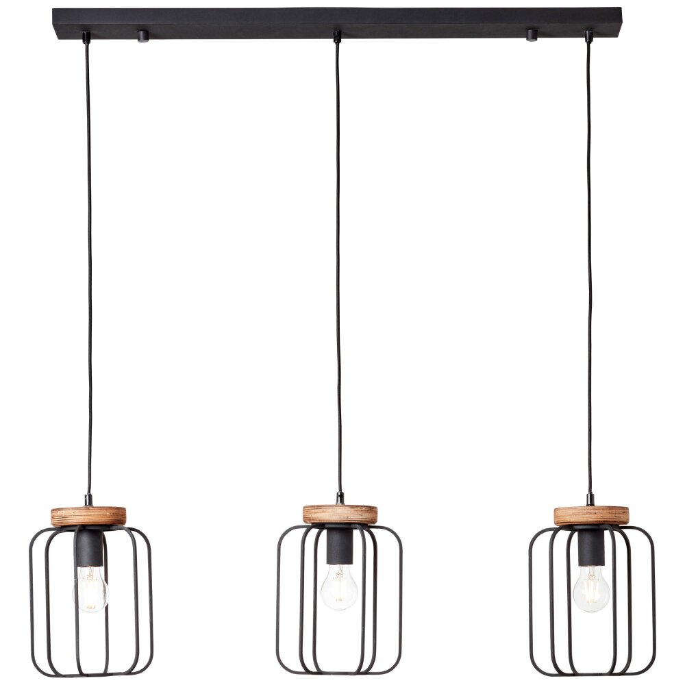 Brilliant Leuchten Tosh Pendelleuchte Schwarz, 3-flammig main product photo