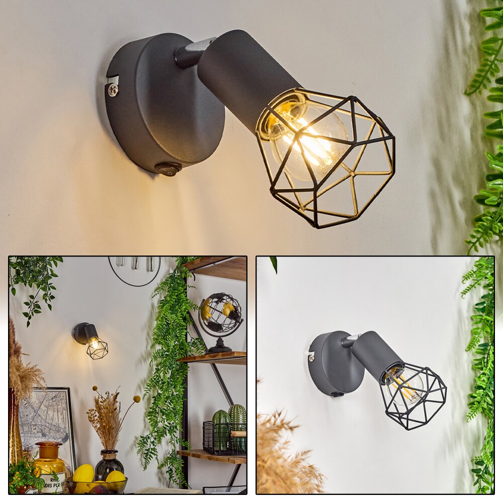 Baripada Wandleuchte Anthrazit, Chrom, 1-flammig main product photo