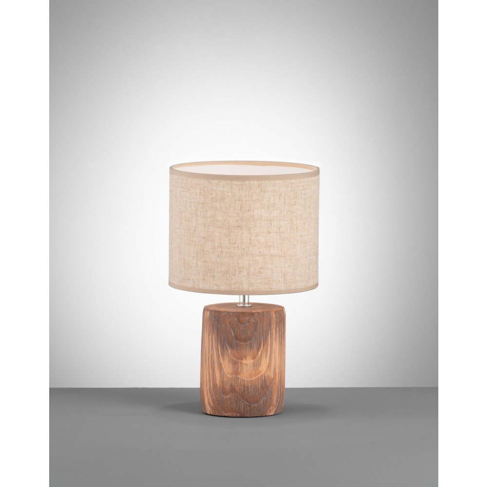 Fischer & Honsel Malik Tischleuchte Holz dunkel, 1-flammig main product photo