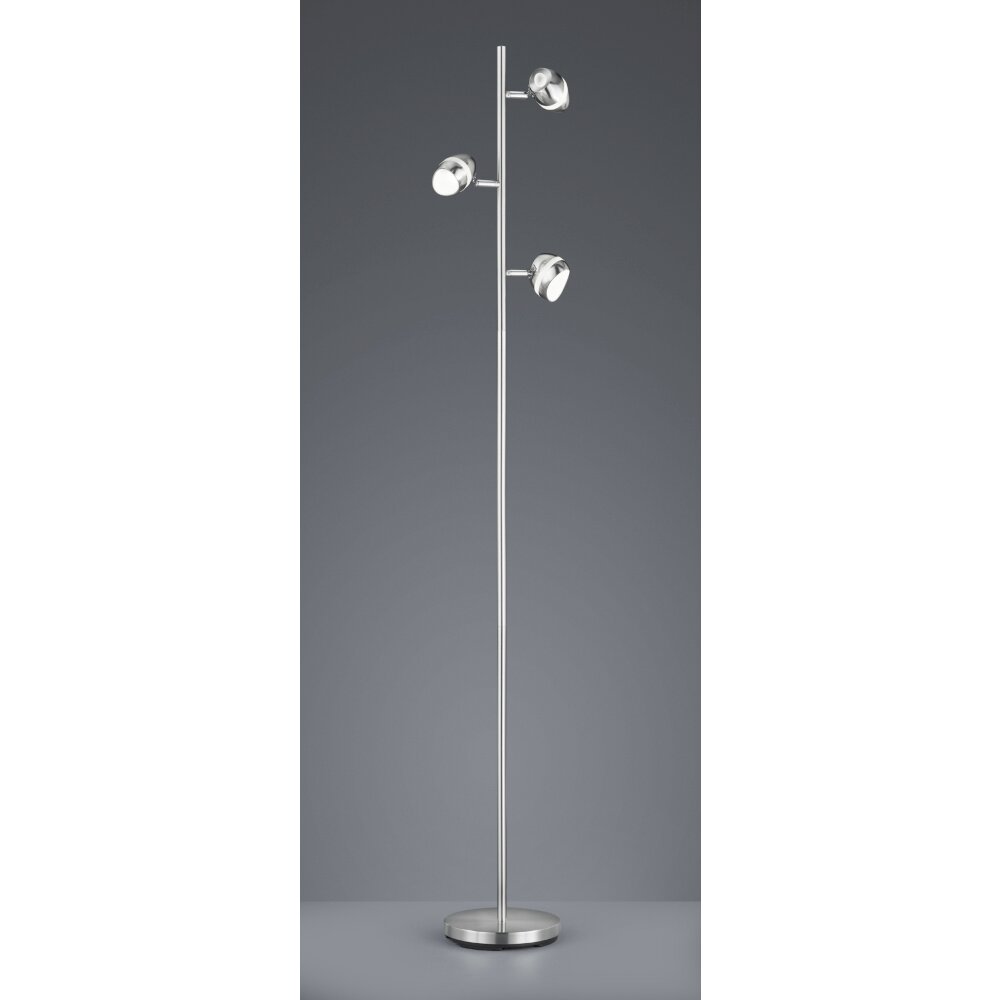 Trio Leuchten Shark Stehleuchte LED Nickel-Matt, 3-flammig main product photo
