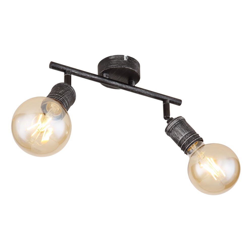 Globo OTTILIE Deckenleuchte Dunkelbraun, Nickel-Matt, 2-flammig main product photo