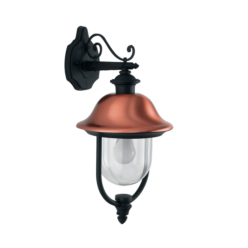 Lutec Venezia Außenwandleuchte Anthrazit, Kupferfarben, 1-flammig main product photo