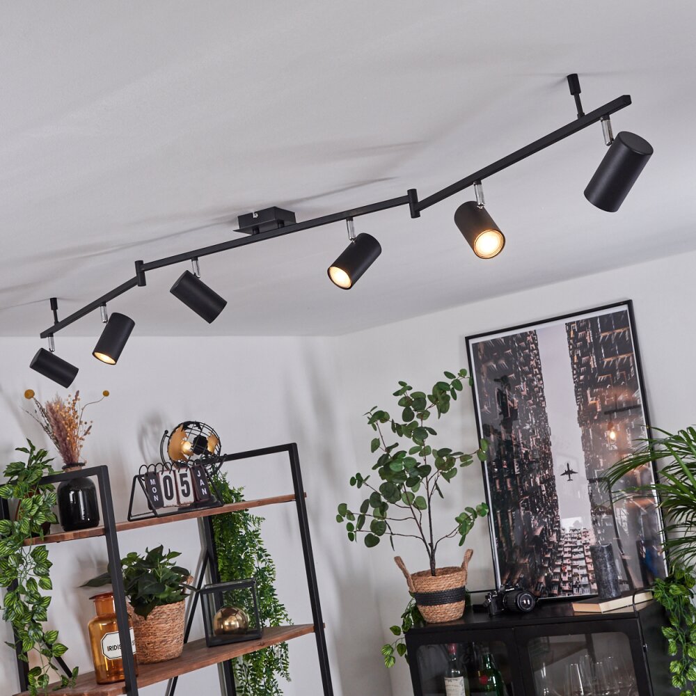 Javel Deckenleuchte Chrom, Schwarz, 6-flammig main product photo