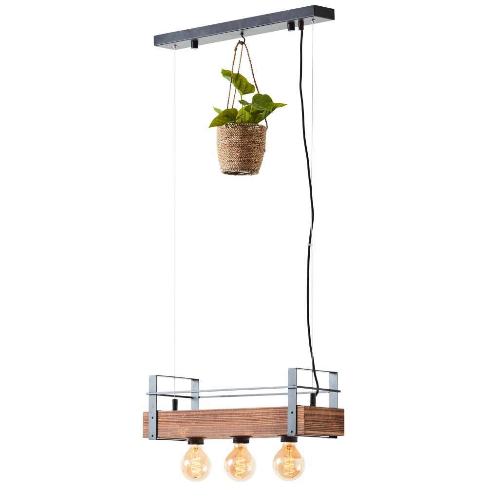 Brilliant Leuchten Bankwood Pendelleuchte Schwarz, 3-flammig main product photo