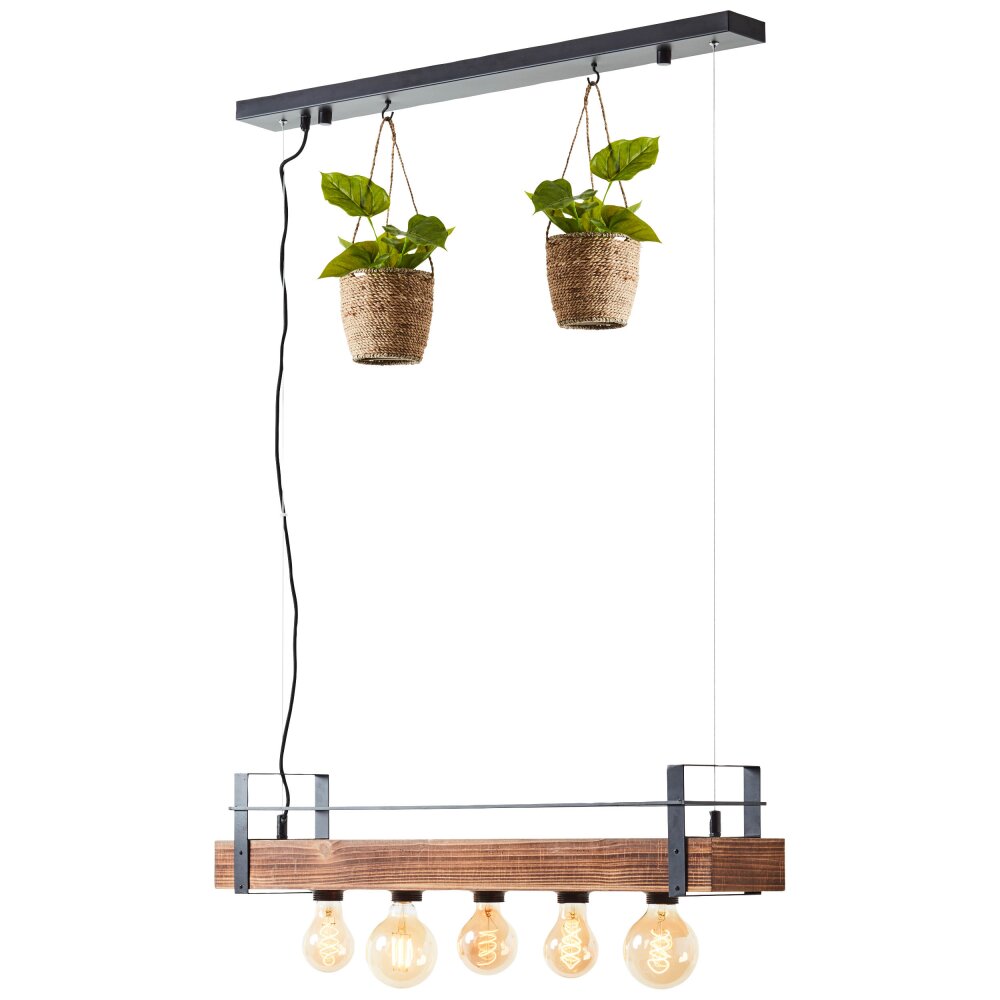 Brilliant Leuchten Bankwood Pendelleuchte Schwarz, 5-flammig main product photo