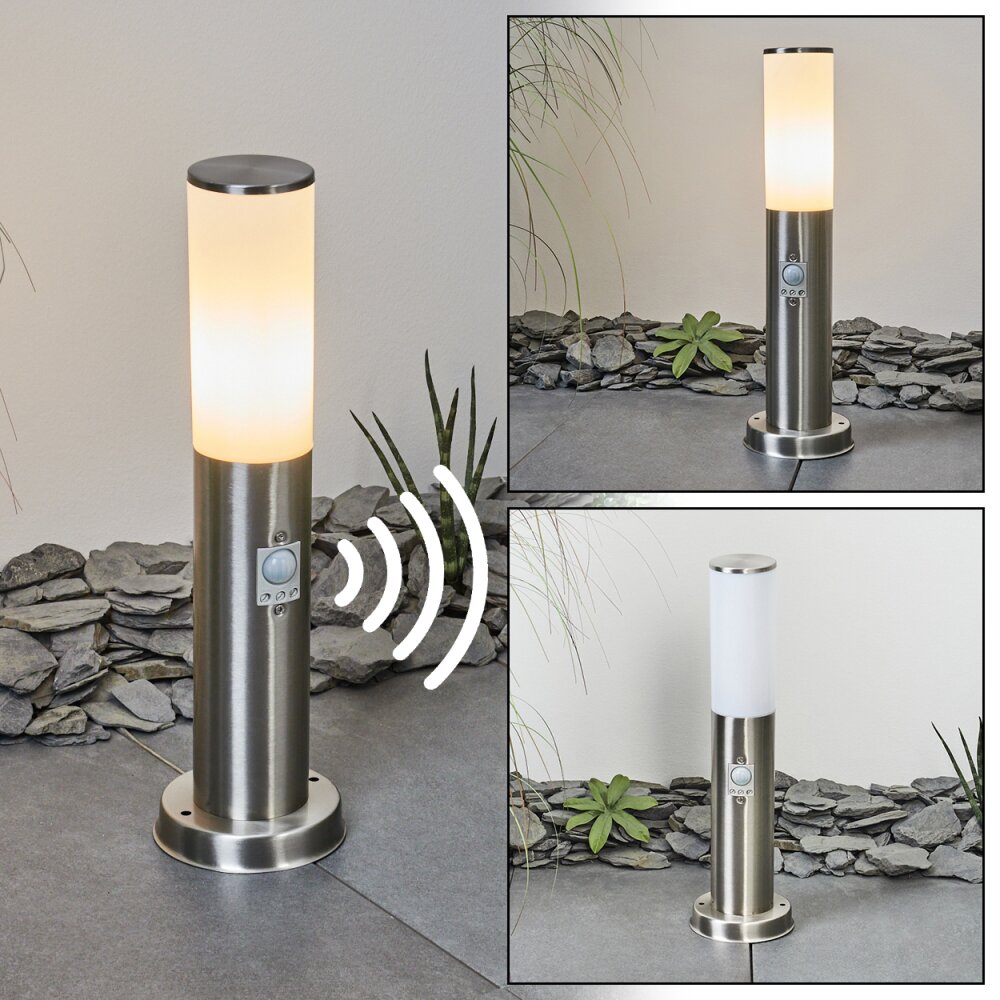 Caserta Wegeleuchte Nickel-Matt, Weiß, 1-flammig, Bewegungsmelder main product photo