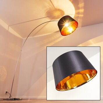 Lillby Bogenstehlampe Grau, 1-flammig, Stoffschirm