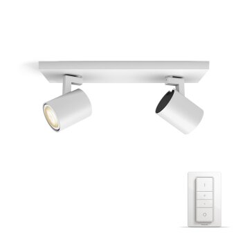 Philips Hue White Ambiance Runner Deckenspot Basis-Set LED Weiß, 2-flammig, Fernbedienung