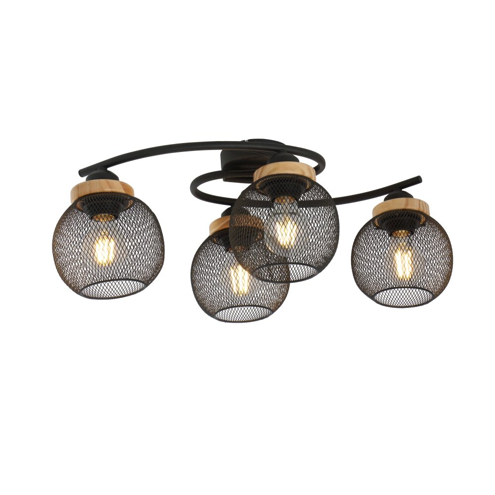 Globo PABLO Deckenleuchte Schwarz, 4-flammig main product photo