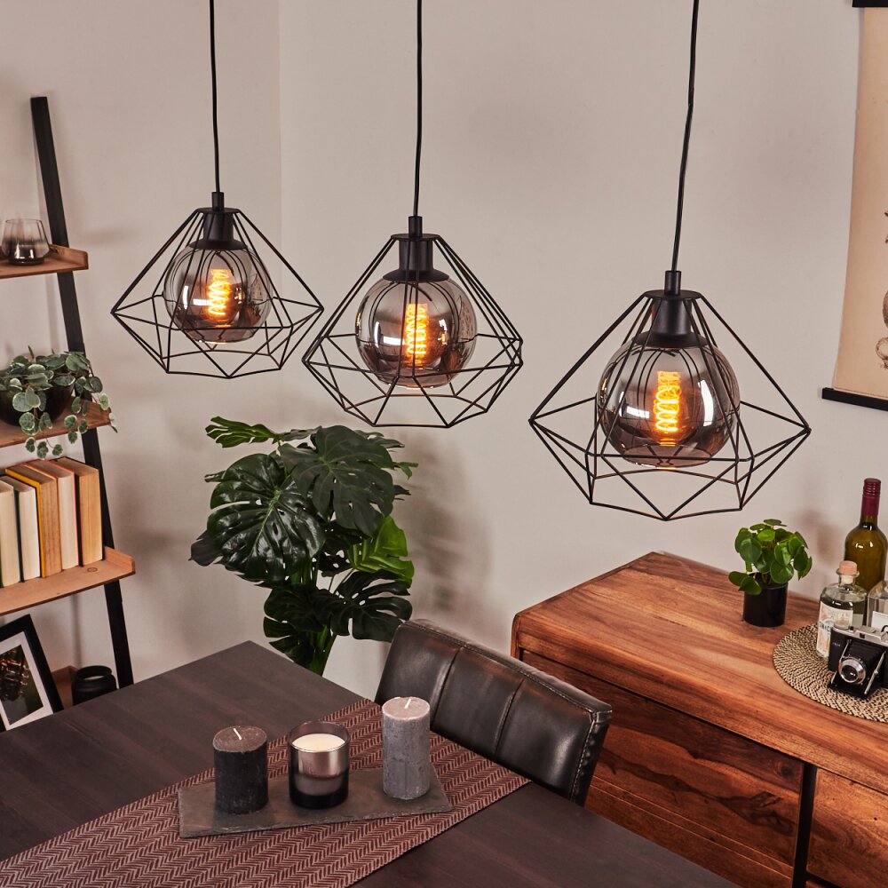 Uarau Pendelleuchte Schwarz, 3-flammig main product photo