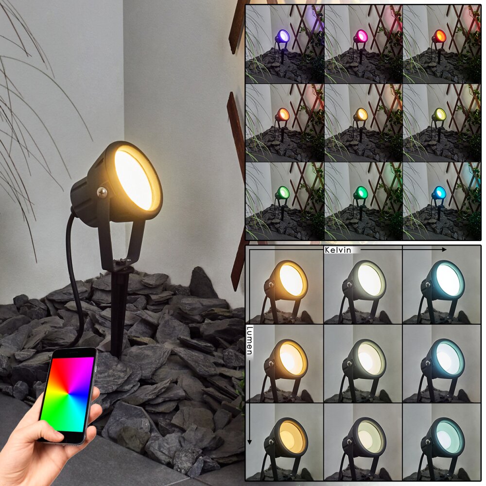 Sempach Gartenstrahler LED Schwarz, 1-flammig, Farbwechsler main product photo