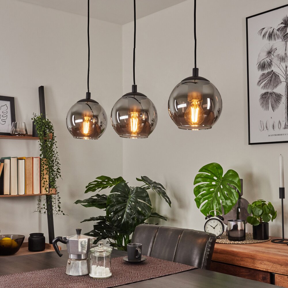 Sernf Pendelleuchte Schwarz, 3-flammig main product photo