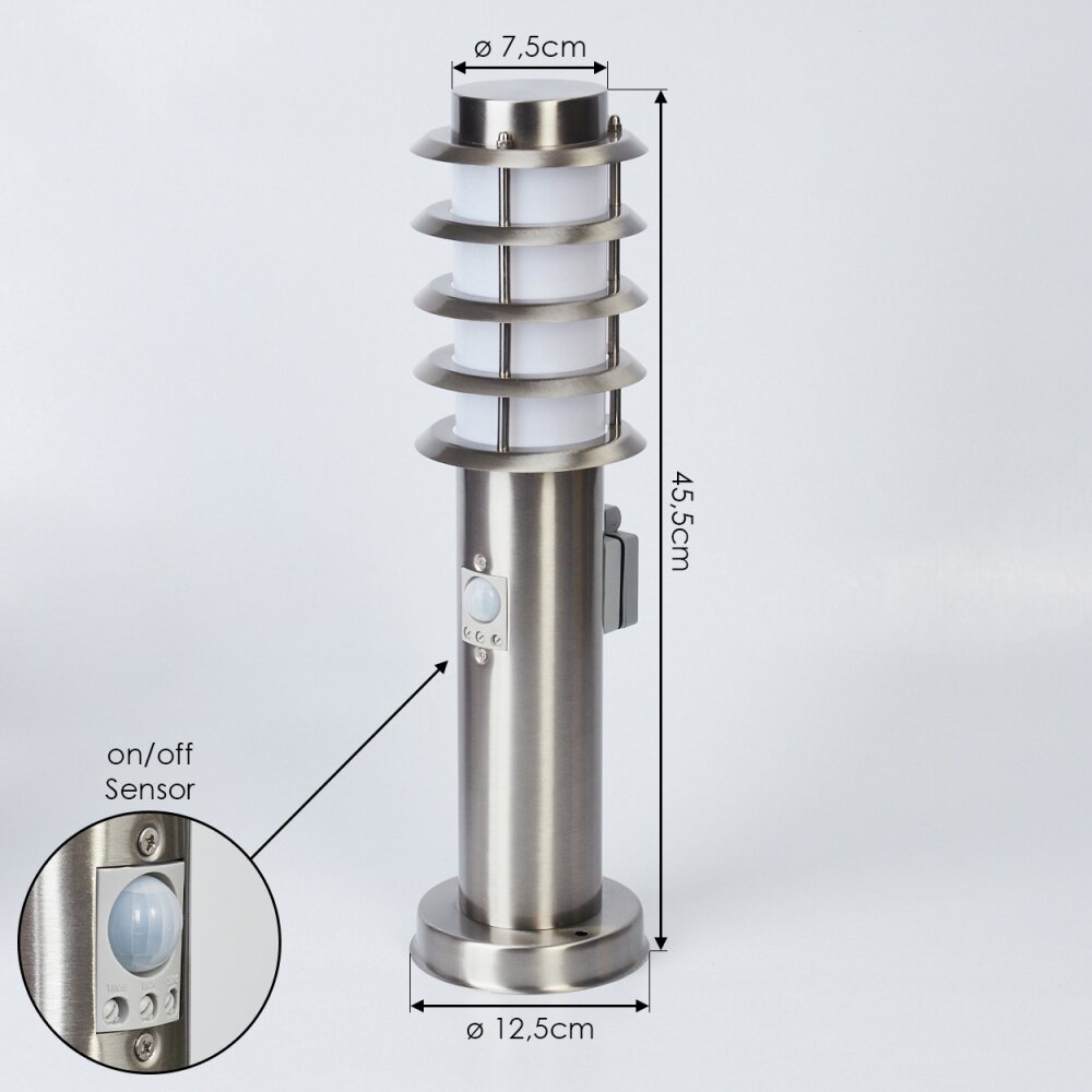 Tunes   Wegeleuchte Nickel-Matt, 1-flammig, Bewegungsmelder