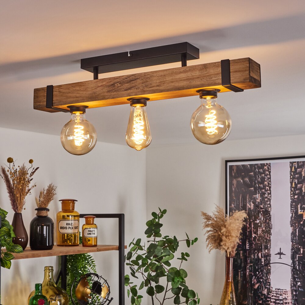 Montgomery Deckenleuchte Naturfarben, Schwarz, 3-flammig main product photo