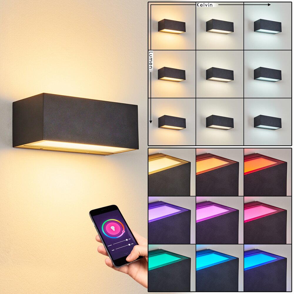 Spidern Außenwandleuchte LED Anthrazit, 1-flammig, Farbwechsler main product photo