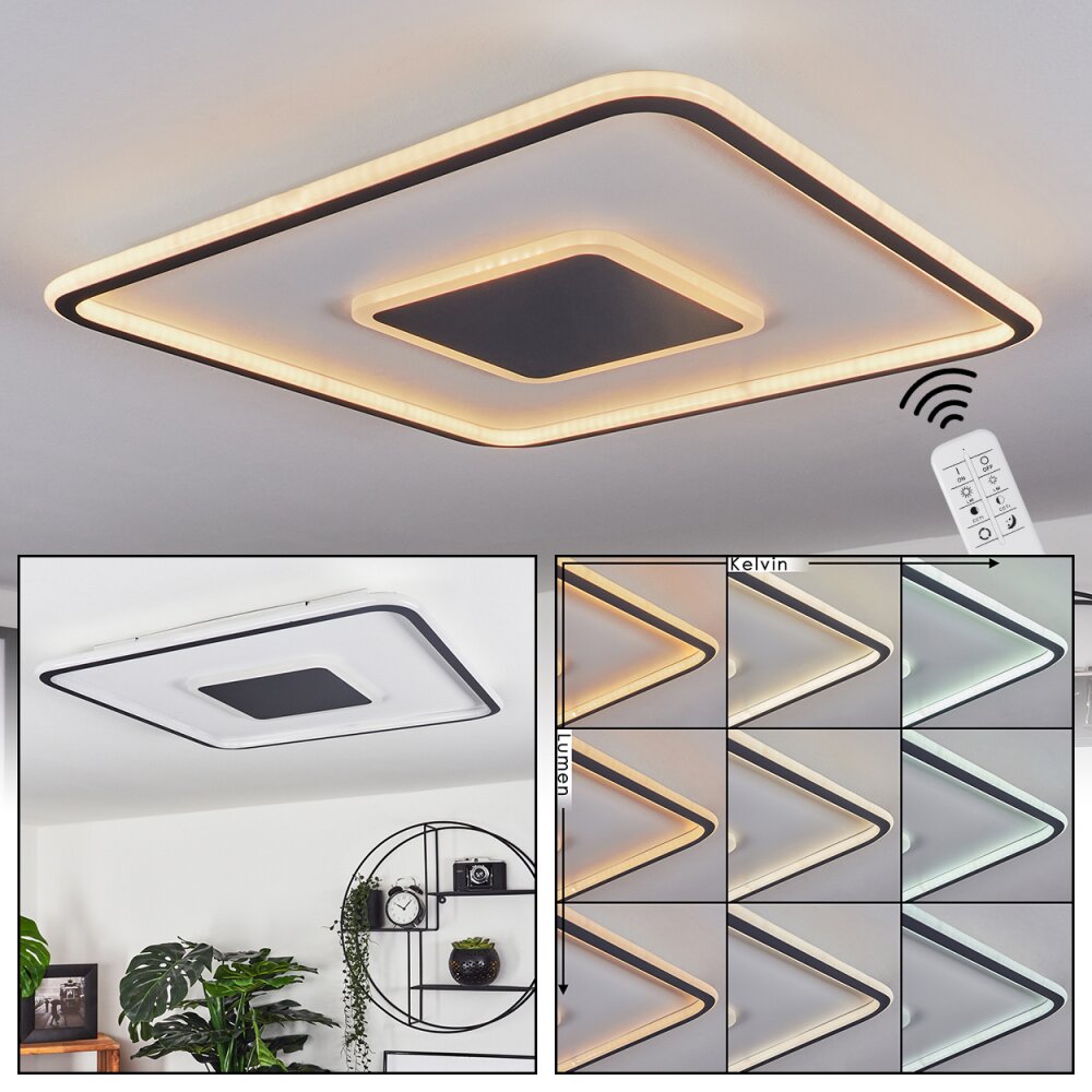 Kolo Deckenleuchte LED Anthrazit, Weiß, 1-flammig, Fernbedienung main product photo