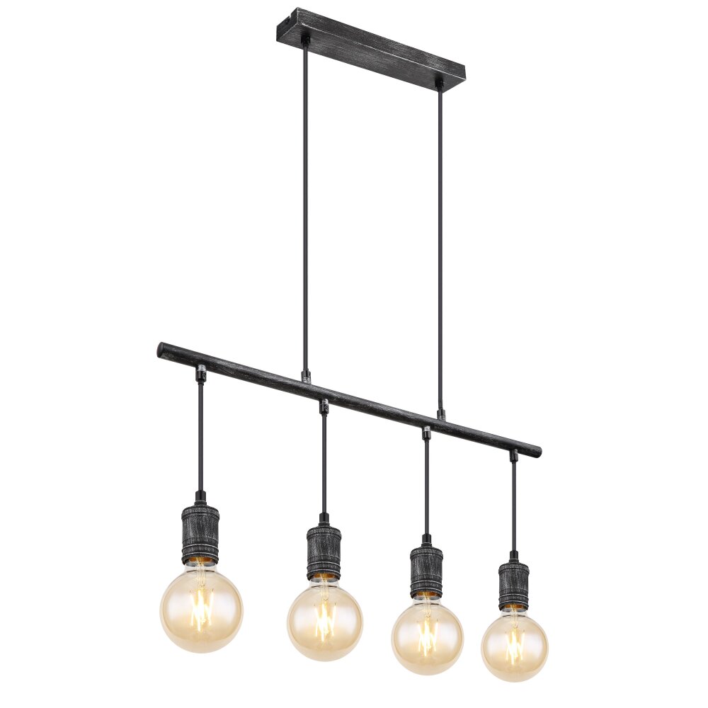 Globo OTTILIE Hängeleuchte Dunkelbraun, Nickel-Matt, 4-flammig main product photo
