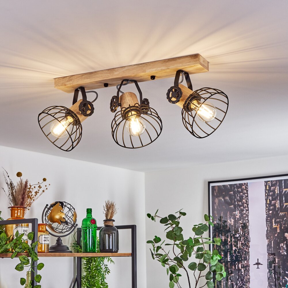 Orny Deckenleuchte Naturfarben, Schwarz, 3-flammig main product photo