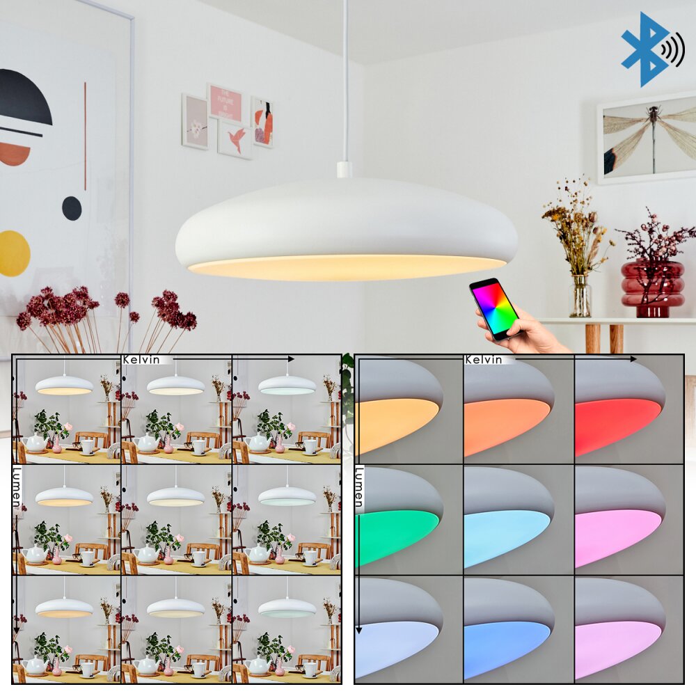 Rhone Hängeleuchte LED Weiß, 1-flammig, Farbwechsler main product photo