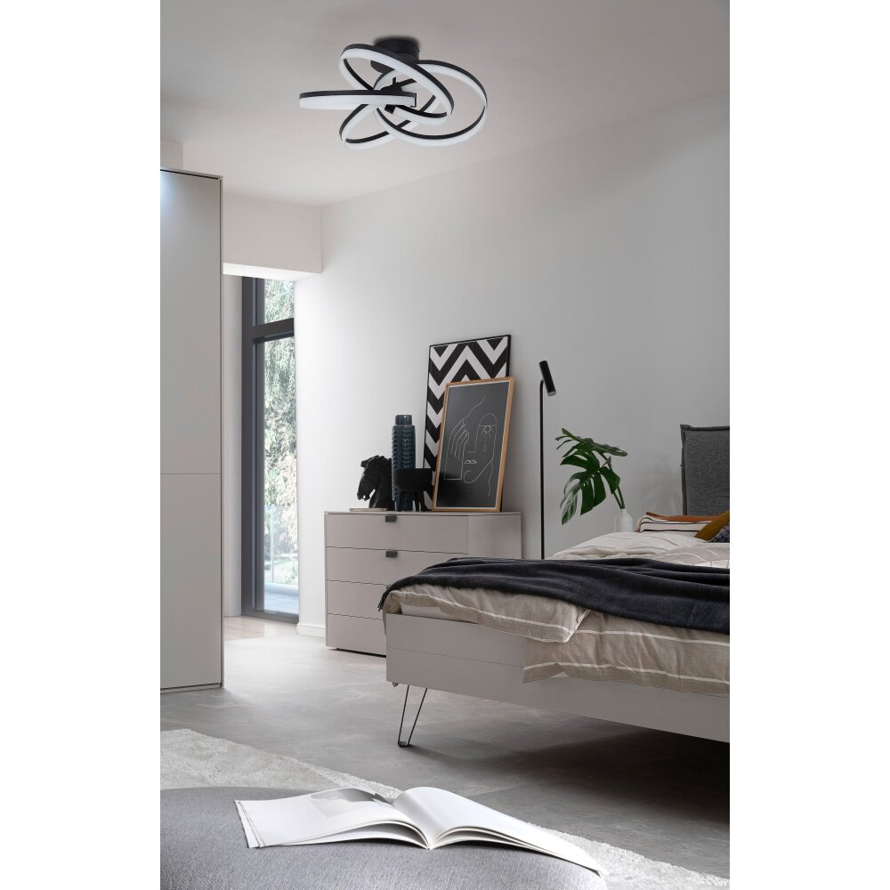 SCHÖNER WOHNEN-Kollektion Loop Deckenleuchte LED Schwarz, 1-flammig, Fernbedienung main product photo