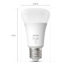 Philips Hue White 2er Set LED E27 9 Watt 2700 Kelvin 800 Lumen