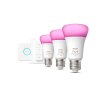 Philips Hue White & Col. Amb. 3er Set LED E27 9 Watt 2200 - 6500 Kelvin 806 Lumen