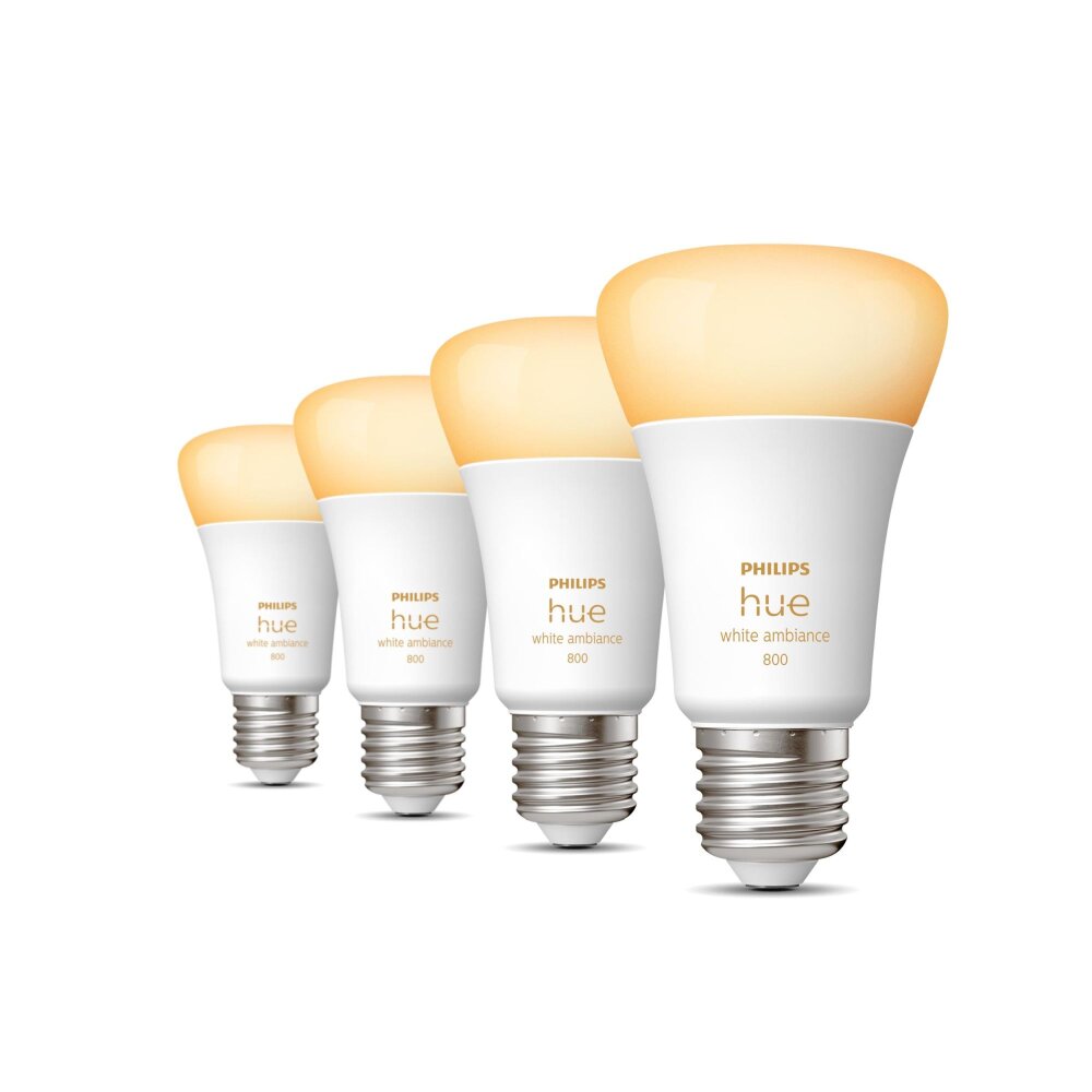 Philips Hue White Ambiance 4er Set LED E27 6 Watt 2200 - 6500 Kelvin 570 Lumen main product photo