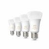 Philips Hue White Ambiance 4er Set LED E27 6 Watt 2200 - 6500 Kelvin 570 Lumen