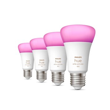 Philips Hue White & Col. Amb. 4er Set LED E27 6,5 Watt 2000 - 6500 Kelvin 570 Lumen