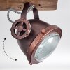 Herford  Deckenleuchte Holz dunkel, Rostfarben, 4-flammig