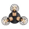 Globo LACKY Deckenleuchte Holz hell, Schwarz, 3-flammig