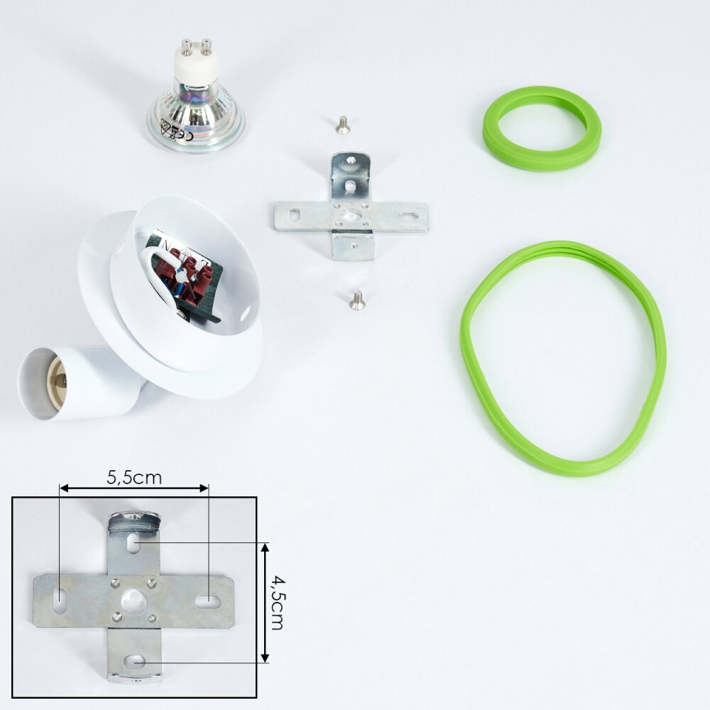 Cabri  Deckenleuchte LED Chrom, Grün, Weiß, 1-flammig