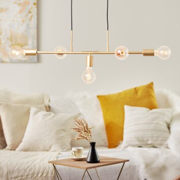 Brilliant Leuchten Skylab Pendelleuchte Gold, 5-flammig Brilliant Leuchten Skylab Pendelleuchte Gold, 5-flammig