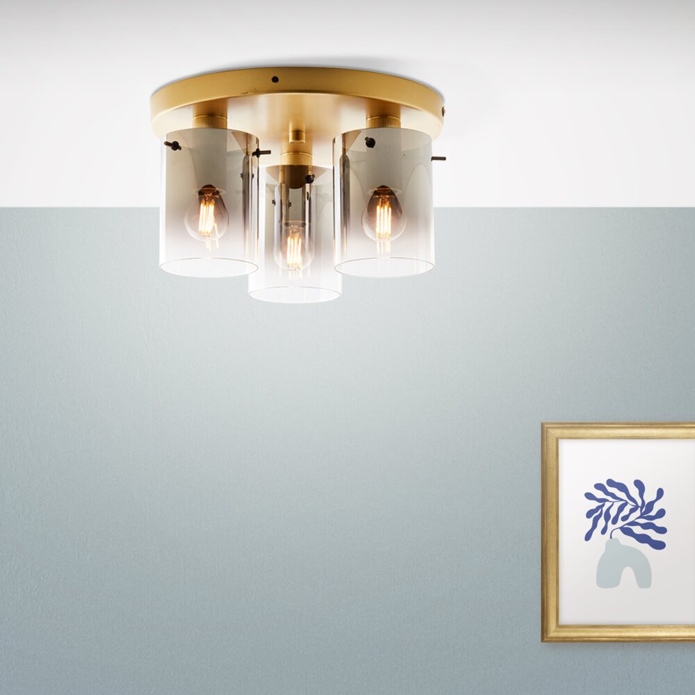 Brilliant Leuchten Osaki Deckenleuchte Gold, 3-flammig main product photo