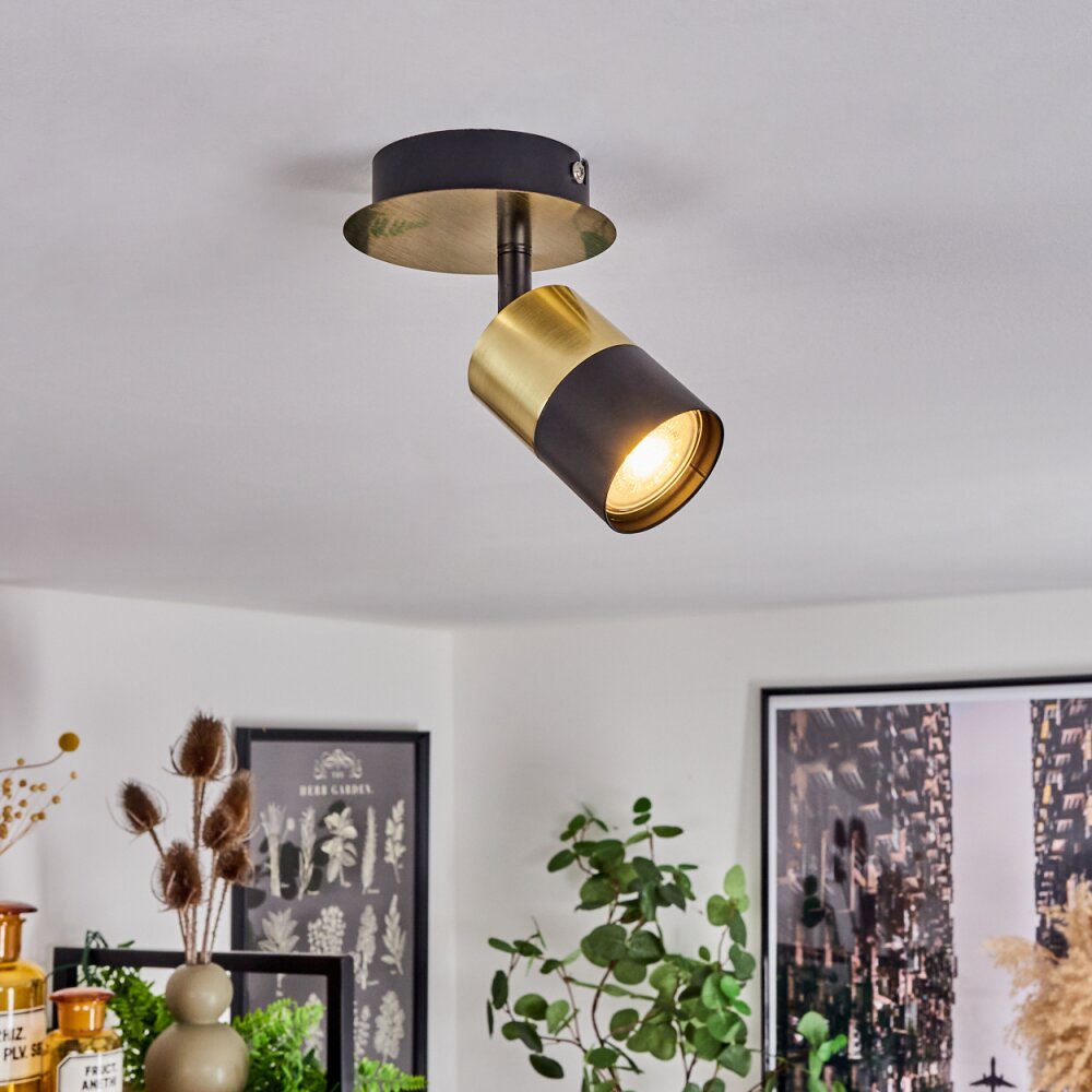 Barasat Deckenleuchte Messing, Schwarz, 1-flammig main product photo