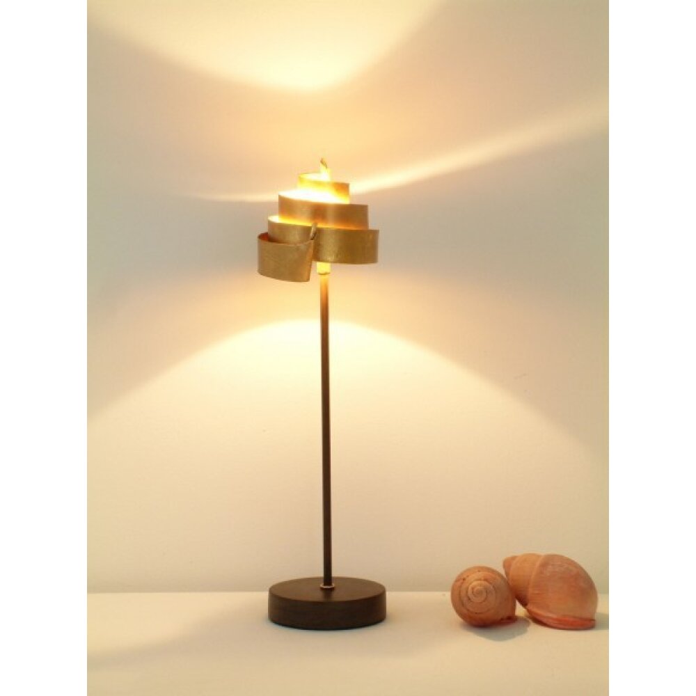 Holländer PICCOLA BANDEROLE Tischleuchte Braun, Gold, 1-flammig main product photo
