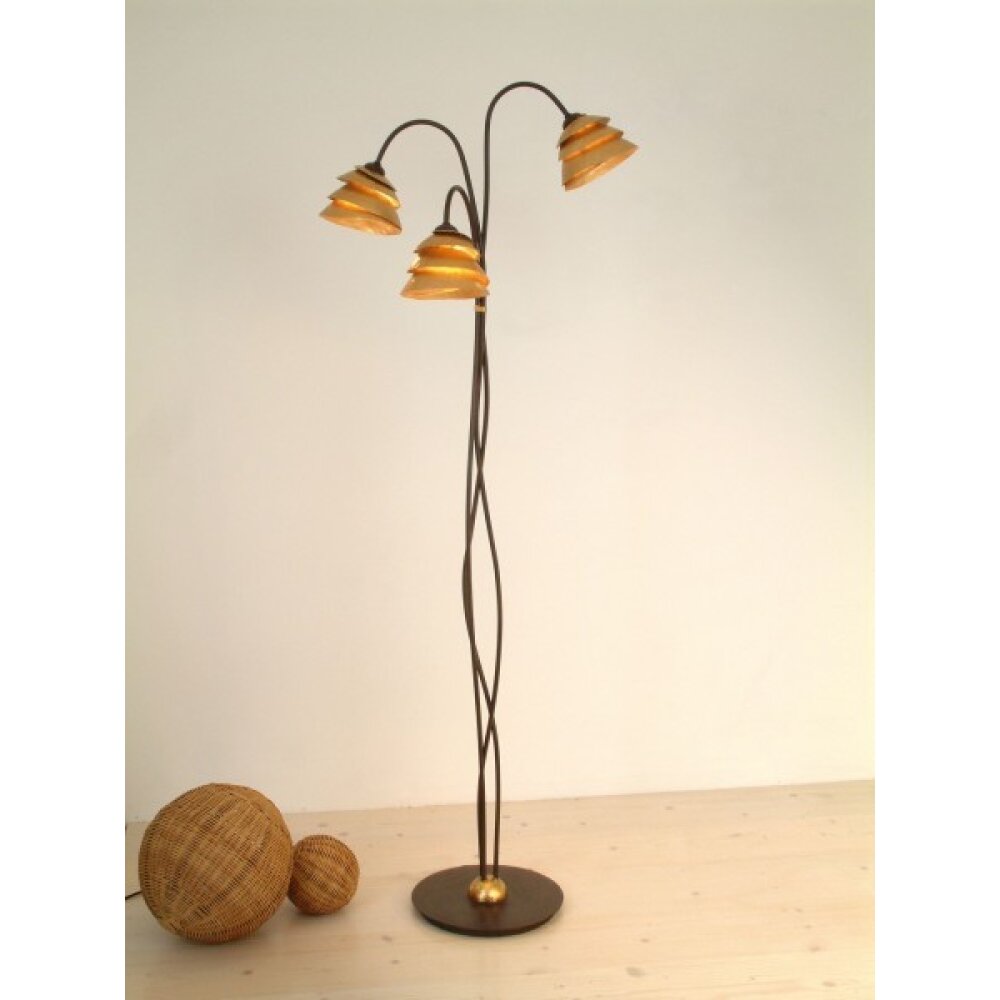 Holländer SNAIL ONE Stehleuchte Braun, Gold, 3-flammig main product photo